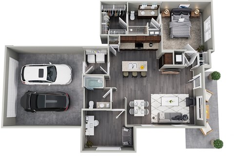 One Bedroom, 2 Baths, Den, 2 Car Garage, 1st Floor